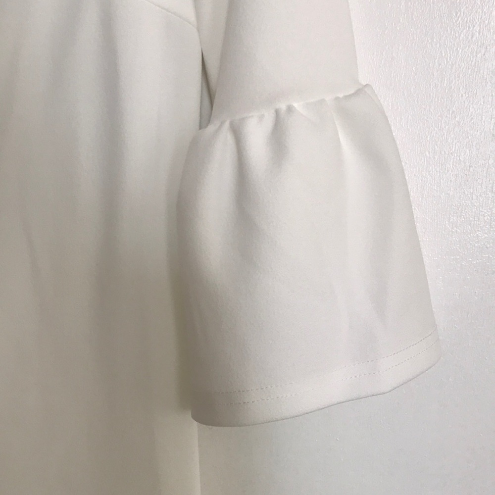 White mid bell sleeve dress - Picture 2 of 4